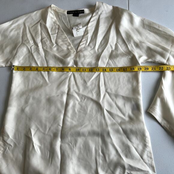 Ralph Lauren BLACK LABEL NEW Blouse Top Women 8 White Silk Quiet Luxury Designer - Picture 6 of 14